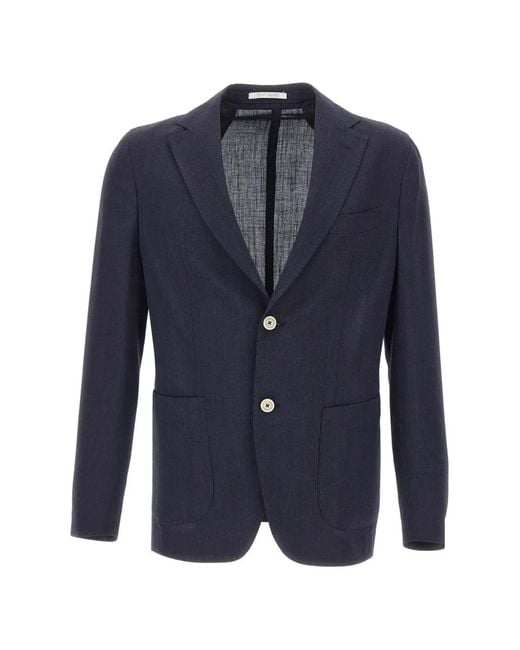 Eleventy Blue Single-Breasted Blazer for men