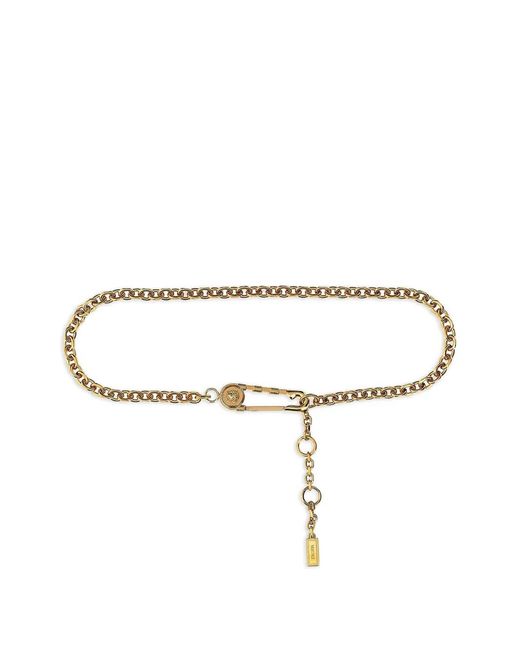 Versace Metallic Safety Pin Chain Belt 15 Cm