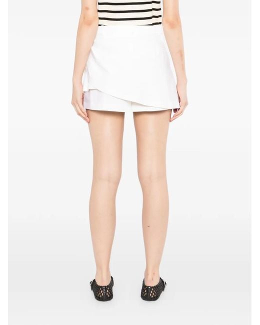 JNBY White Draped Layered Shorts