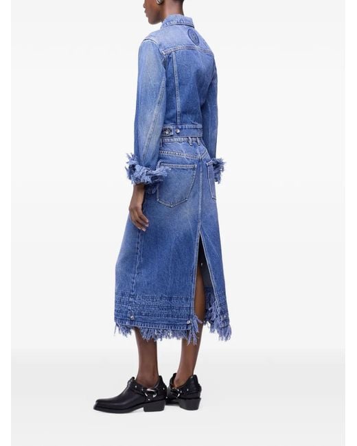 Rabanne Blue Fringe-Detail Midi Skirt