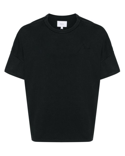 Rhude Black Logo-embroidered Cotton T-shirt for men