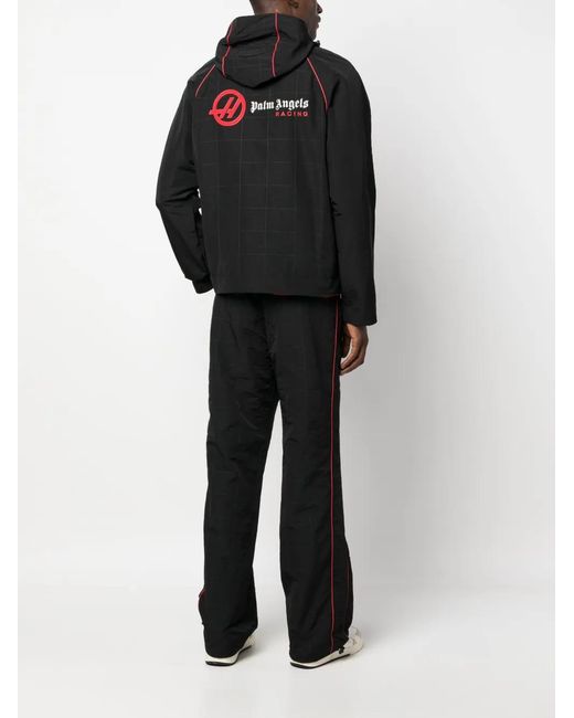 Palm Angels Black Logo-Embroidered Shell Jacket