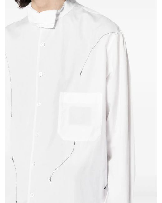 Yohji Yamamoto White Panelled Reversible Shirt for men