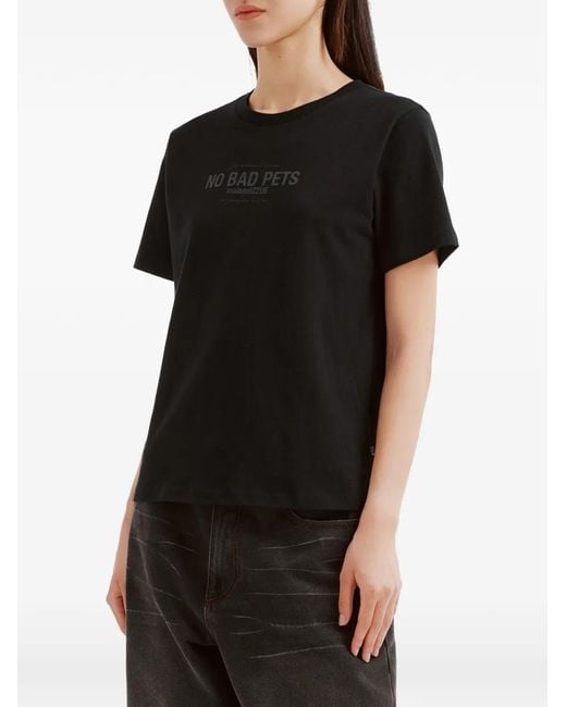 Izzue Black Graphic-Print T-Shirt