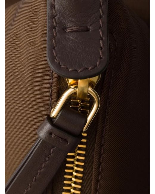 Prada Brown Explore Large Re-Nylon And Leather Bag