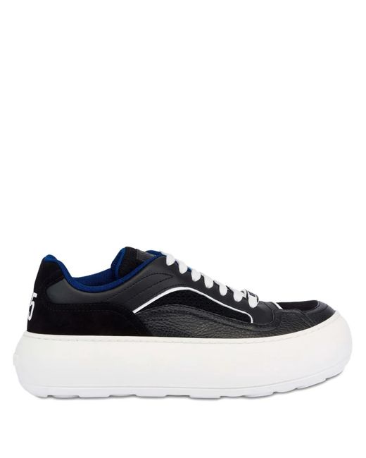 Moschino Blue Mesh, Calfskin, And Suede Sneakers for men