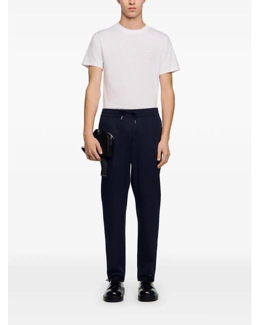 Sandro Blue Elasticated Straight-Leg Trousers for men