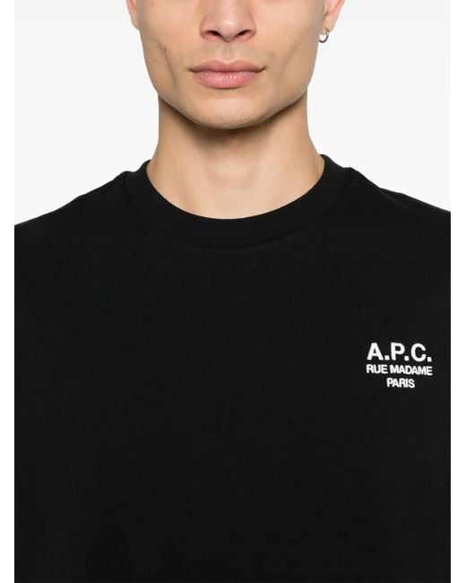 A.P.C. Black T-Shirts And Polos