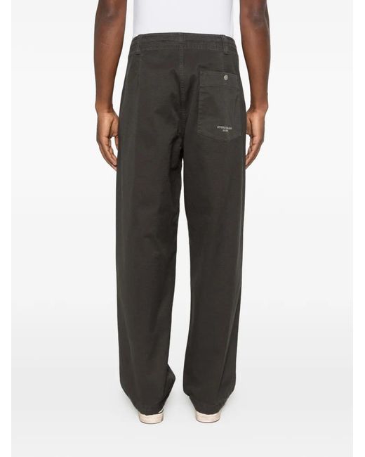 Stone Island Gray 3100038 Slub Cotton Batavia-Tc_S.I. Marina Cargo Trousers for men