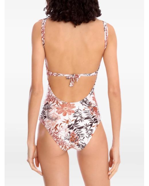 Amir Slama Pink Floral-Print Swimsuit