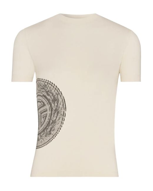 Camiseta con estampado de huellas Jean Paul Gaultier de color White
