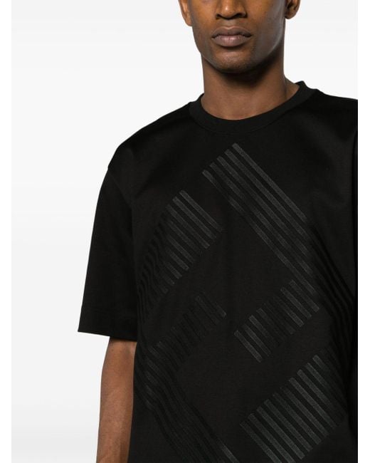 T-shirt en coton à logo FF Fendi pour homme en coloris Black