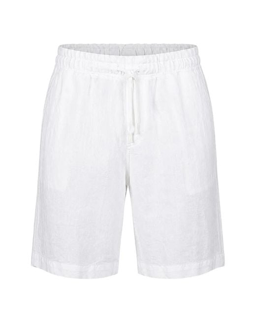 Hartford White Joggy Drawstring-Waist Shorts for men