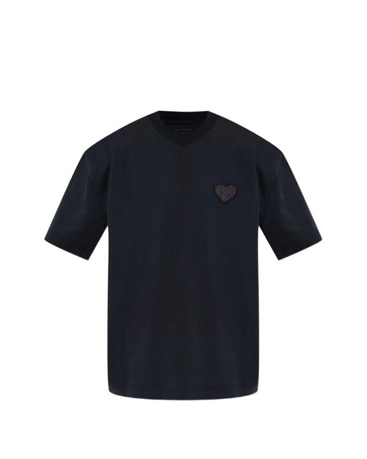 AllSaints Blue Heart-Patch T-Shirt for men