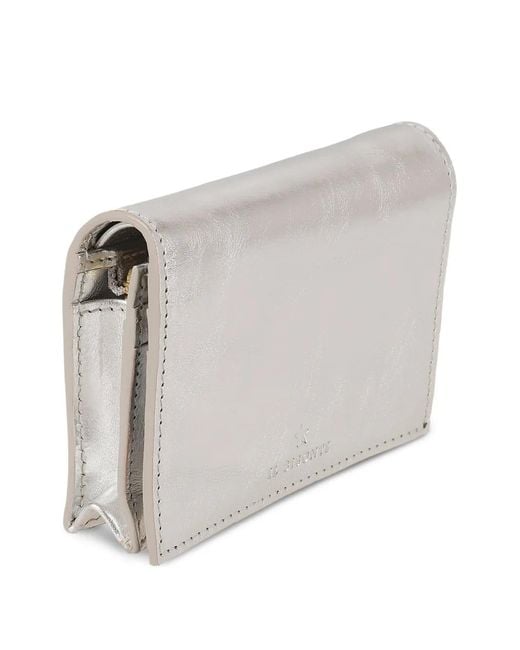 Il Bisonte Gray Small Oliveta Leather Wallet