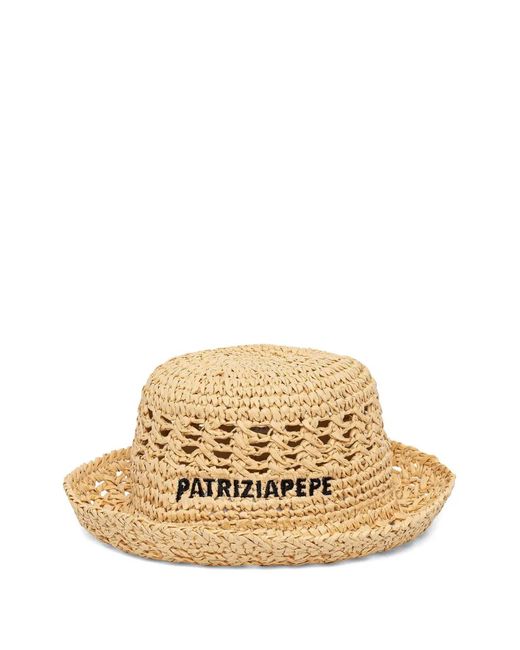 Patrizia Pepe Metallic Logo-Embroidered Bucket Hat