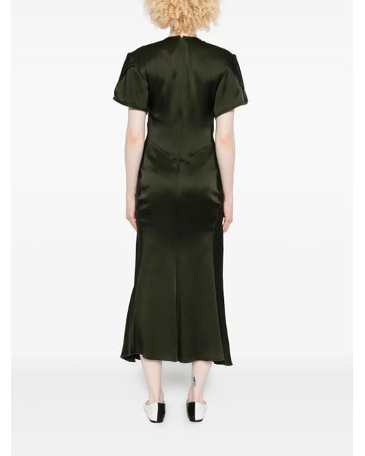 Victoria Beckham Black Draped v-neck dress