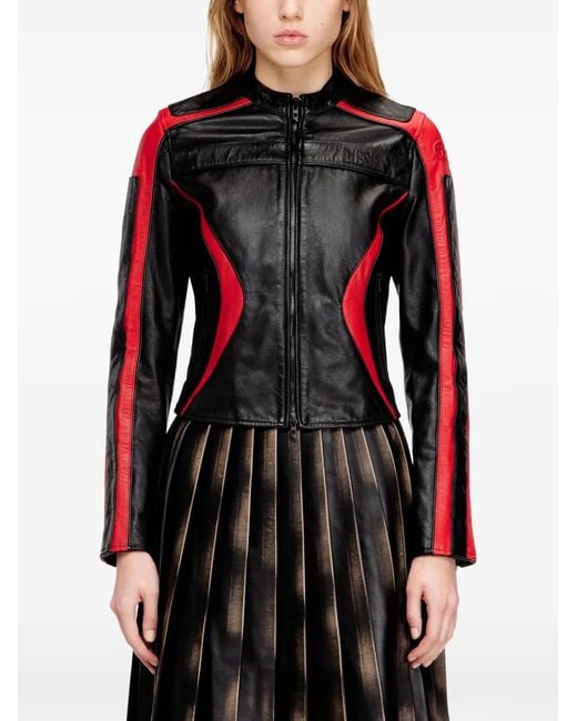 DIESEL Red Leather Jacket