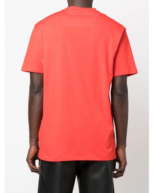 Philipp Plein Red Skull-Print Detail T-Shirt for men