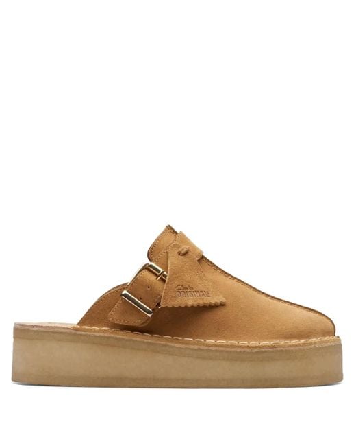 Clarks Brown Trek Mules