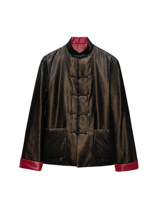 Shanghai Tang Red Reversible Pocket Jacket for men