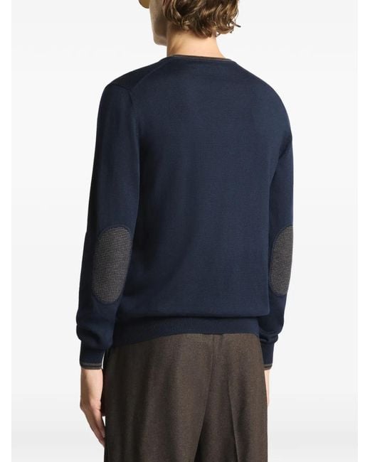 Fay Blue Crew-Neck Sweater for men