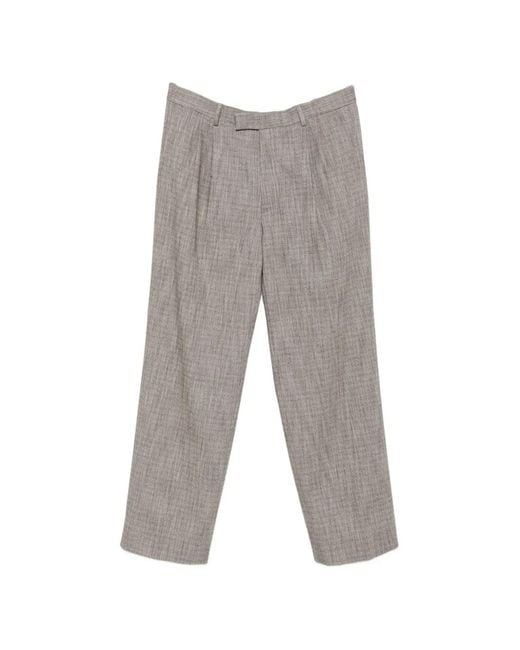 Karl Lagerfeld Gray Pleated-Design Trousers for men