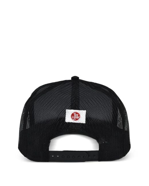 Marking Distance Black Mesh-Panel Clip-Detail Cap for men