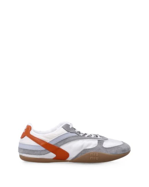 Miu Miu White Gymnasium Panelled Sneakers