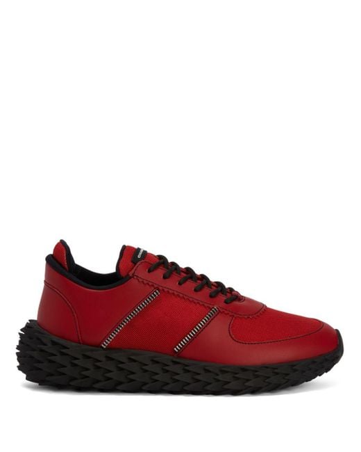 Giuseppe Zanotti Red Urchin Panelled Sneakers for men