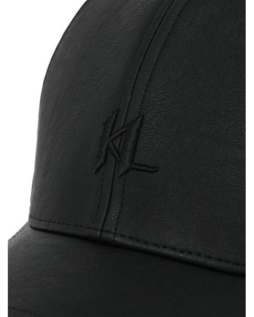 Karl Lagerfeld Black K/Monogram Embroidered-Logo Cap for men