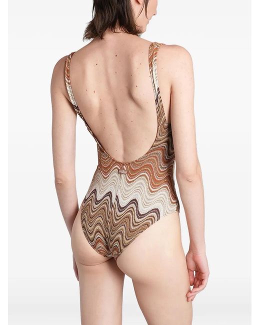 Mc2 Saint Barth White Maillot De Bain À Motif Zig-Zag
