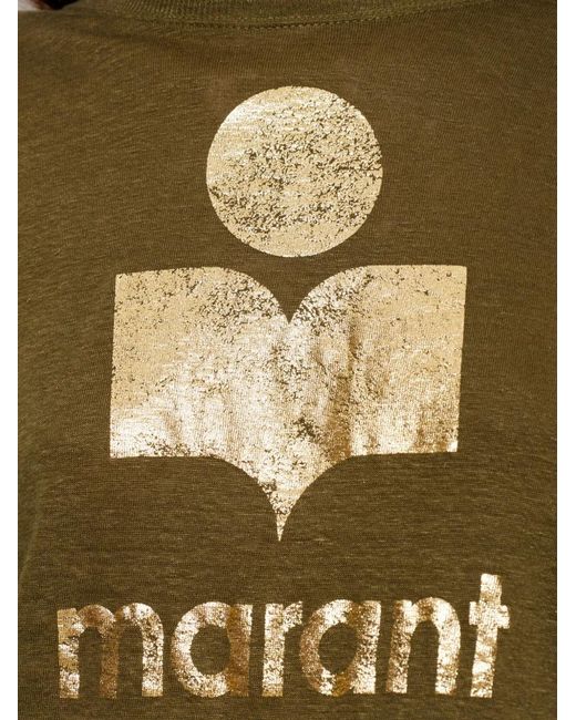 Isabel Marant Green Klowia Logo-Printed Long-Sleeved T-Shirt