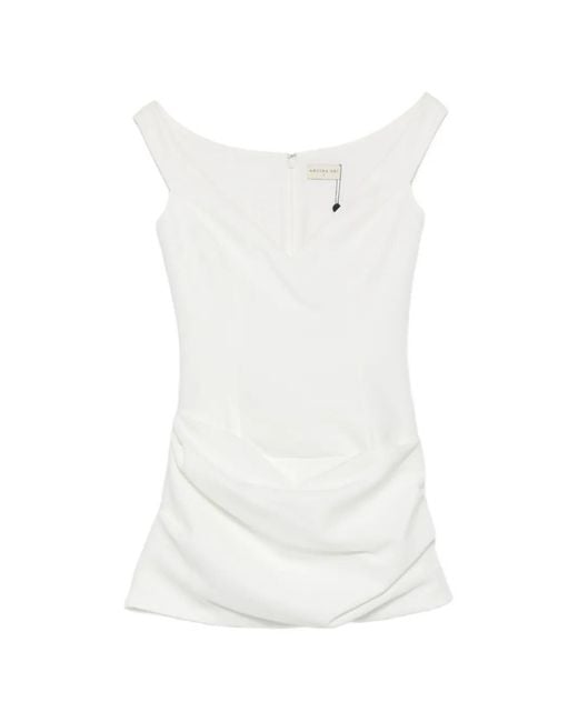 Arcina Ori White Avery Draped Mini Dress