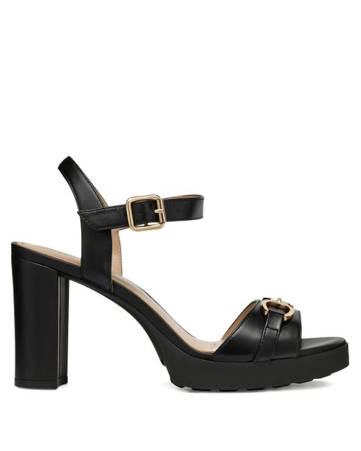 Geox Black 85Mm Walk Pleasure Platform Sandals
