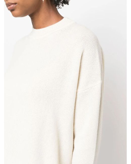 Jil Sander White Round Neck Sweater