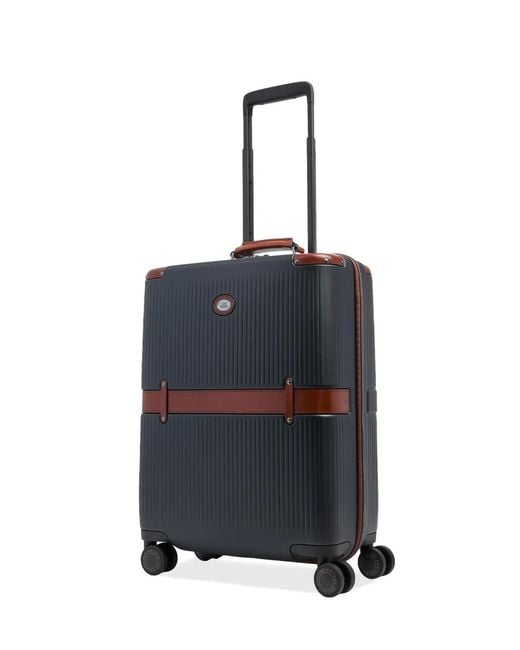 The Bridge Blue Leather-Trim Cabin Suitcase