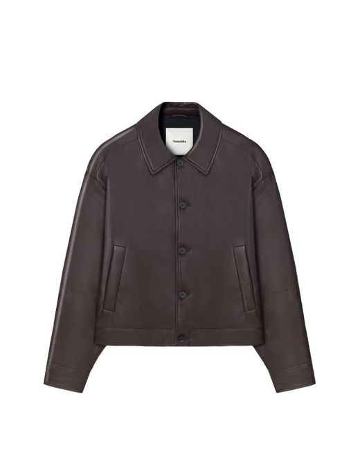 Nanushka Brown Zaler Cropped Leather Jacket for men