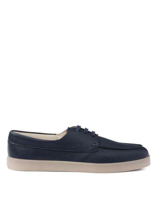 Prada Blue Lace-up Leather Loafers for men