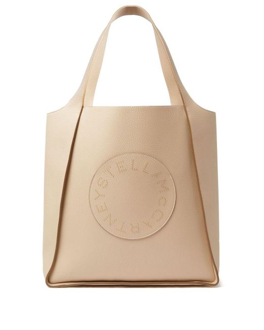 Stella McCartney Natural Handtasche mit Logo