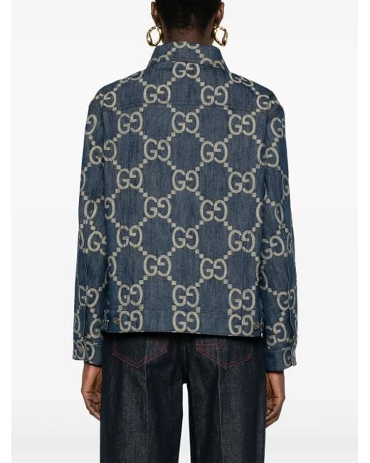 Gucci Jumbo GG Denim Jacket in het Blue