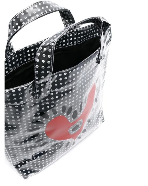 10 Corso Como Black Heart Print Tote Bag