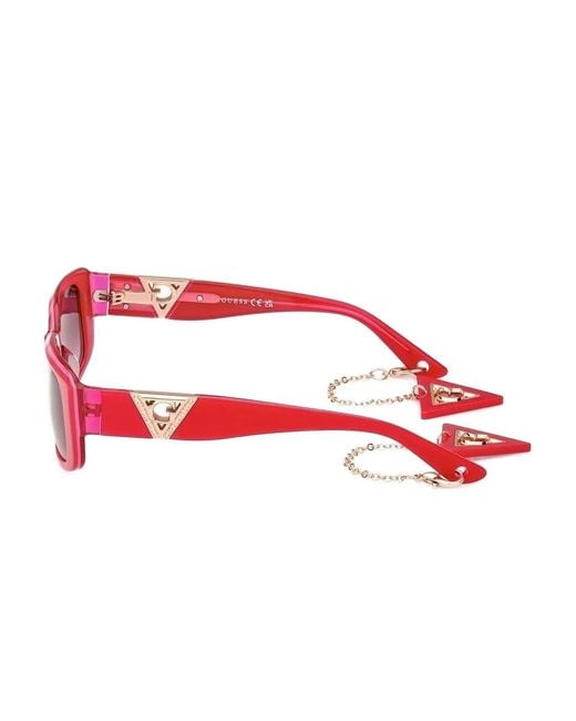 GUESS EYEWEAR Pink Rectangle-Frame Sunglasses