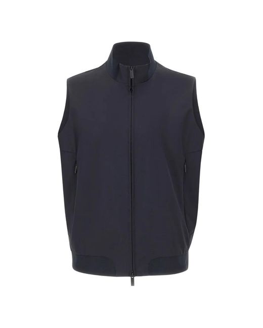 Rrd Blue Zip Mock-Neck Gilets for men