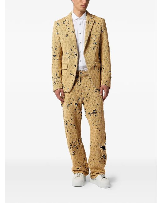 Philipp Plein Metallic Single-Breasted Blazer for men