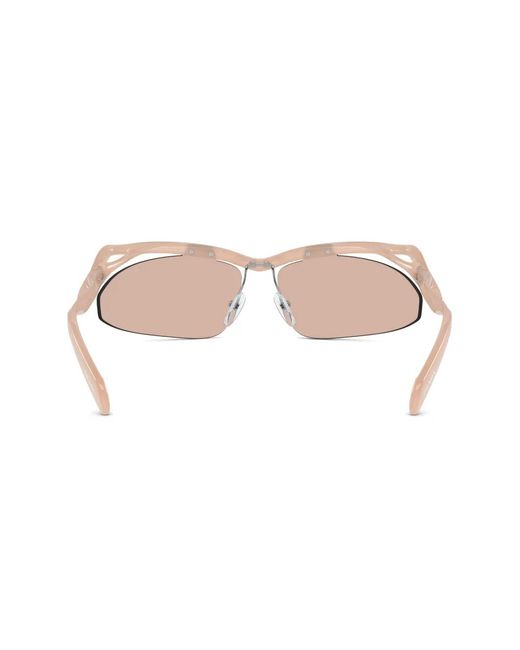 Prada Pink Prada Pr A25S Geometric Frame Sunglasses
