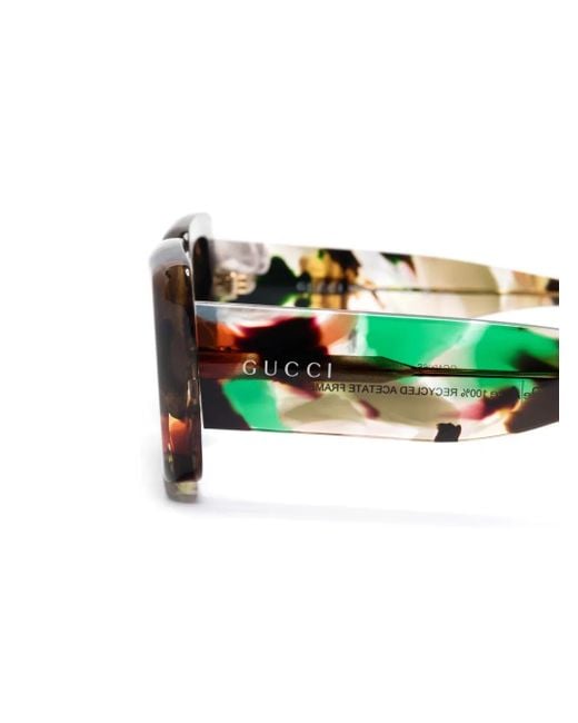 Gucci Natural Rectangular-Frame Sunglasses