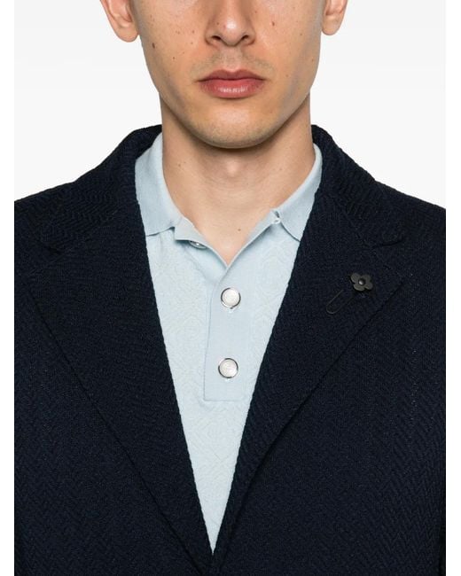Lardini Blue Notched-Lapel Blazer for men