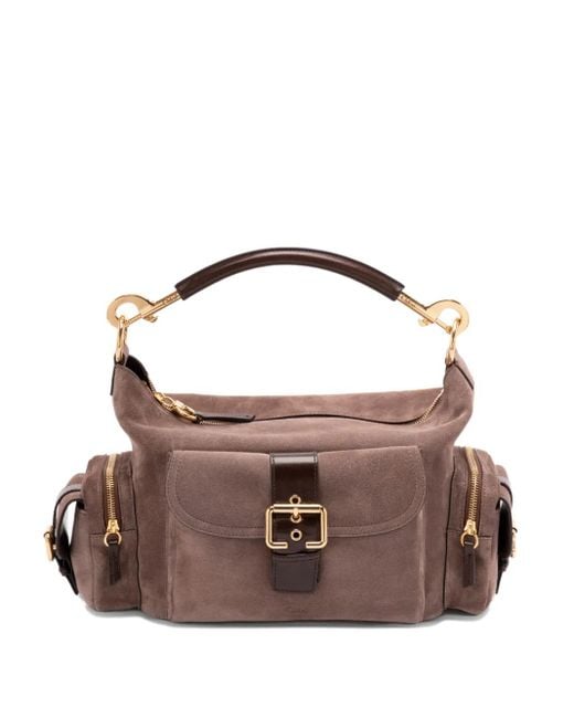 Sac Porté Épaule Médium En Daim Camera Chloé en coloris Brown