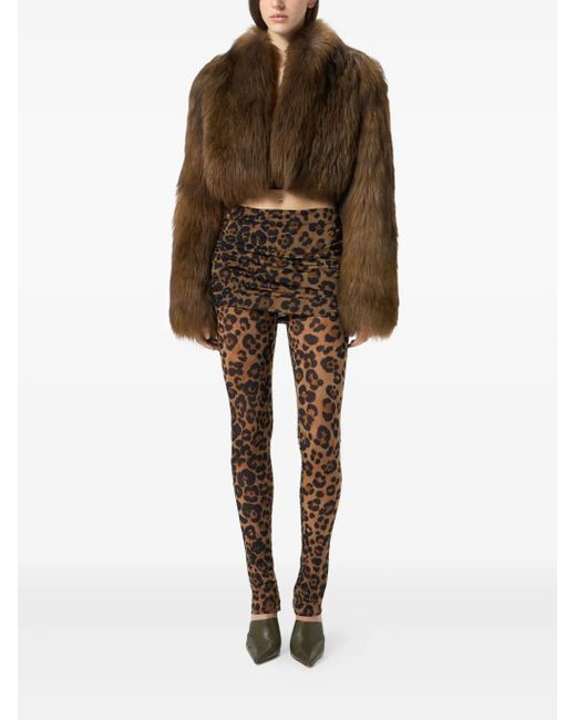 Blumarine Brown Cropped Fur Jacket